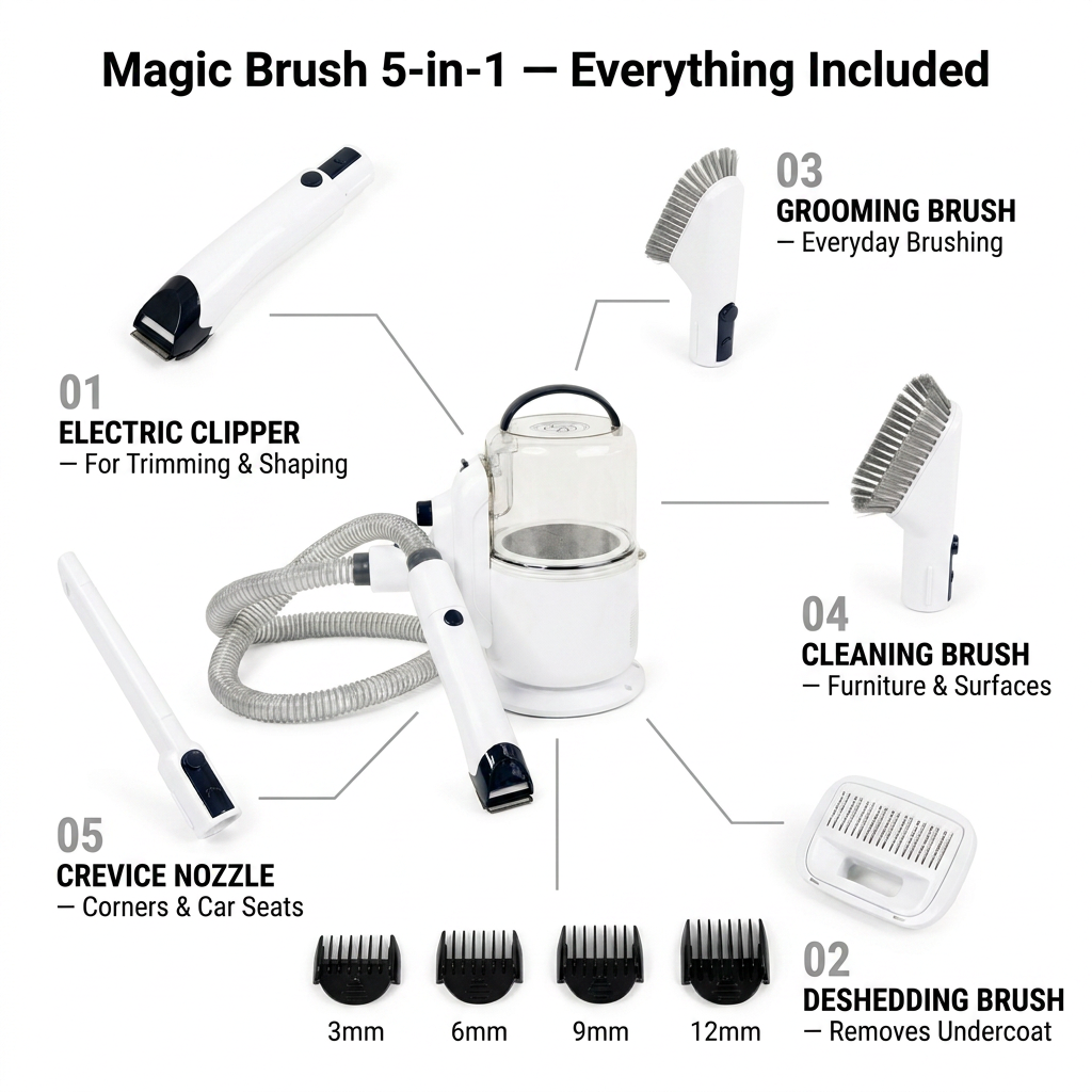 Aspirateur de Toilettage 5-en-1 FluffOff™