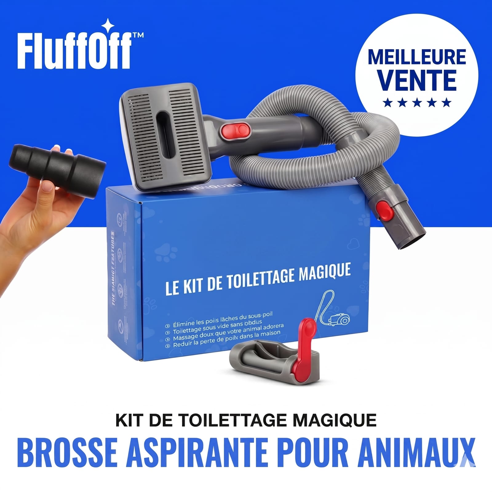 Kit de Toilettage Aspirant FluffOff™